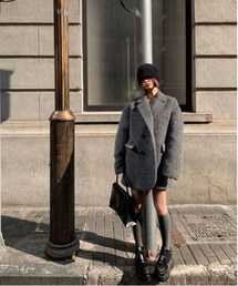 WEGO（ウィゴー）の「WEGO/モヘアシャギーグレージャケットコート