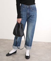 スリムストレートデニムパンツ