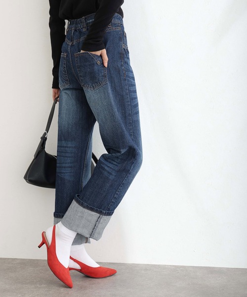 ElegChic(エレグシック)の「スリムストレートデニムパンツ(デニムパンツ・レディース・ネイビー/ブルー/ネイビー系・M/L/XL/XXL/4L)」の10枚目の写真