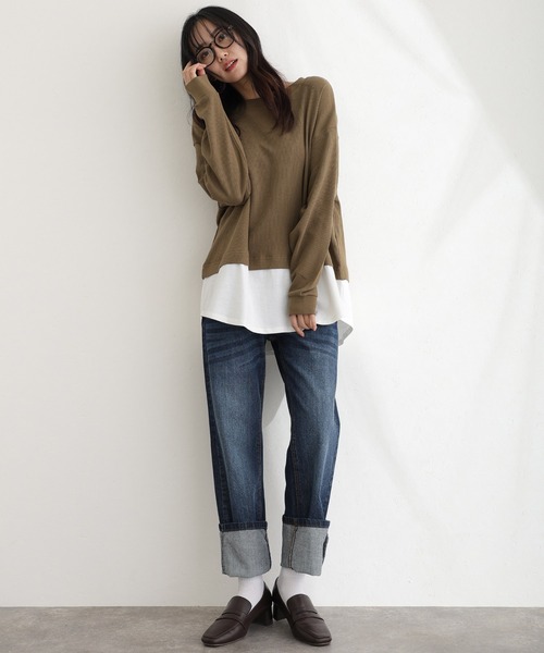 ElegChic(エレグシック)の「スリムストレートデニムパンツ(デニムパンツ・レディース・ネイビー/ブルー/ネイビー系・M/L/XL/XXL/4L)」の11枚目の写真