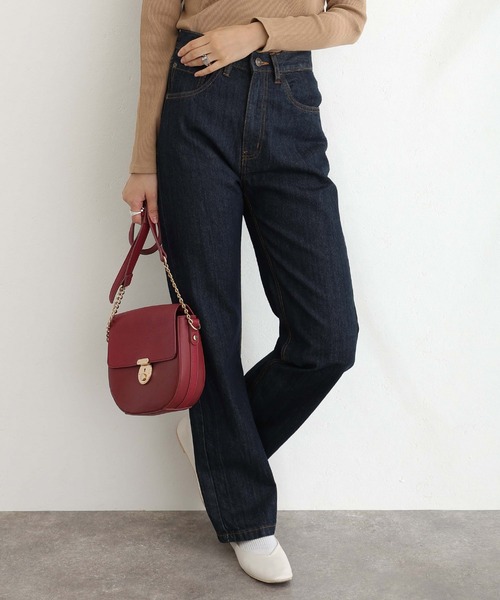 ElegChic(エレグシック)の「スリムストレートデニムパンツ(デニムパンツ・レディース・ネイビー/ブルー/ネイビー系・M/L/XL/XXL/4L)」の12枚目の写真