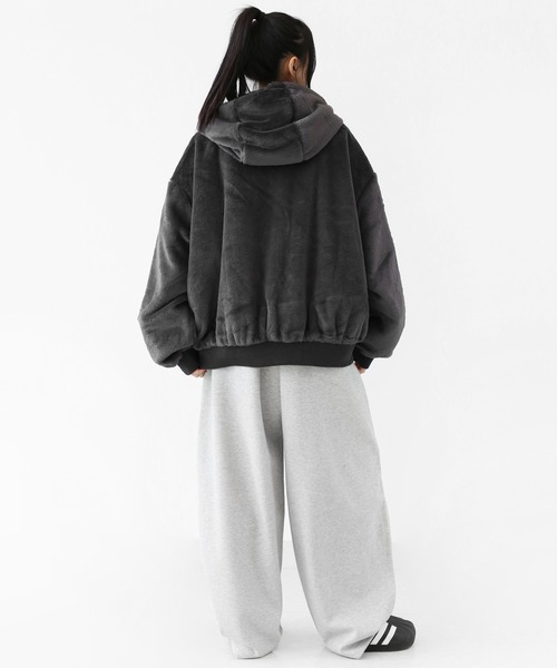 フェイクレザー＆ファー リバーシブルジャケット フェイクファー