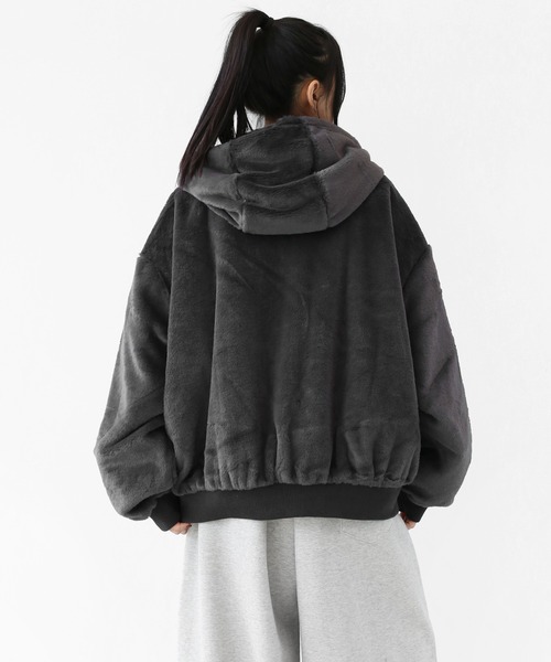 フェイクレザー＆ファー リバーシブルジャケット フェイクファー