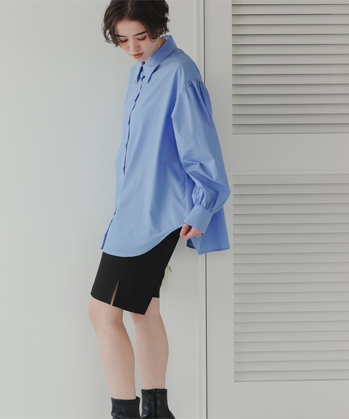 titivate(ティティベイト)の「バックシャーリングシャツ(シャツ/ブラウス・レディース・ブラック/ブルー/オフホワイト・S/M/L)」の16枚目の写真
