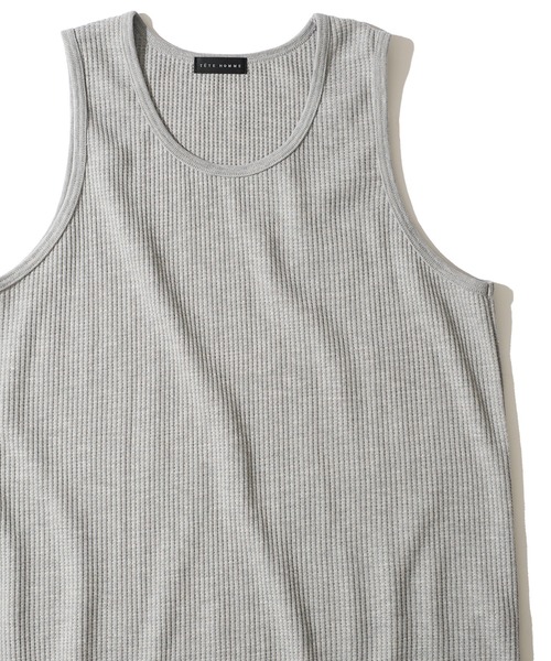 TETE HOMME(テットオム)の「【WEB限定】ワッフルタンクトップ(タンクトップ・メンズ・ホワイト/グレー/ブラック・MEDIUM/LARGE/X-LARGE)」の3枚目の写真