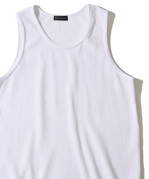 TETE HOMME(テットオム)の「【WEB限定】ワッフルタンクトップ(タンクトップ・メンズ・ホワイト/グレー/ブラック・MEDIUM/LARGE/X-LARGE)」の1枚目の写真