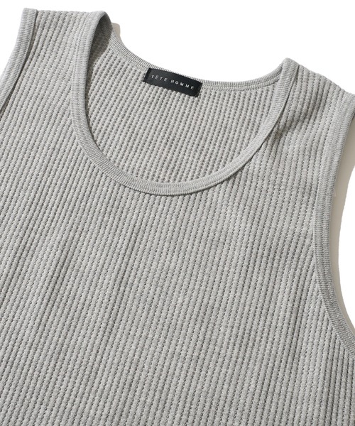 TETE HOMME(テットオム)の「【WEB限定】ワッフルタンクトップ(タンクトップ・メンズ・ホワイト/グレー/ブラック・MEDIUM/LARGE/X-LARGE)」の5枚目の写真