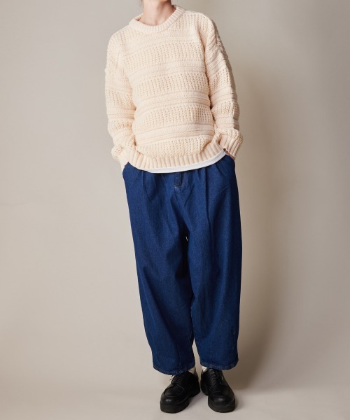 rehacer（レアセル）の「R. : Cable Texture L/S Crew Knit（ニット/セーター・メンズ・イエロー/ブラック/アイボリー・X-LARGE/LARGE/MEDIUM）」の9枚目の写真