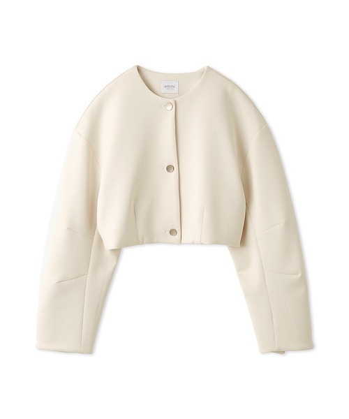 emmi（エミ）の「ecoダンボールニットジャケット（ノーカラージャケット・レディース・ネイビー/アイボリー・FREE）」の21枚目の写真