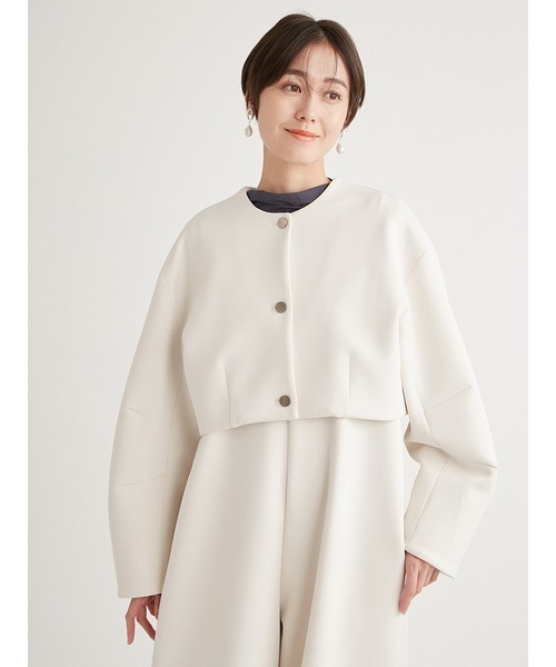 emmi atelier ecoダンボールノーカラーブルゾン emmi（エミ）の「【emmi atelier】ecoダンボールノーカラーブルゾン