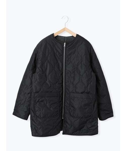 Samansa Mos2 blue（サマンサモスモスブルー）の「ボア×キルトリバーシブルコート（ブルゾン・レディース・グレー/ブラック/キナリ・F）」の21枚目の写真