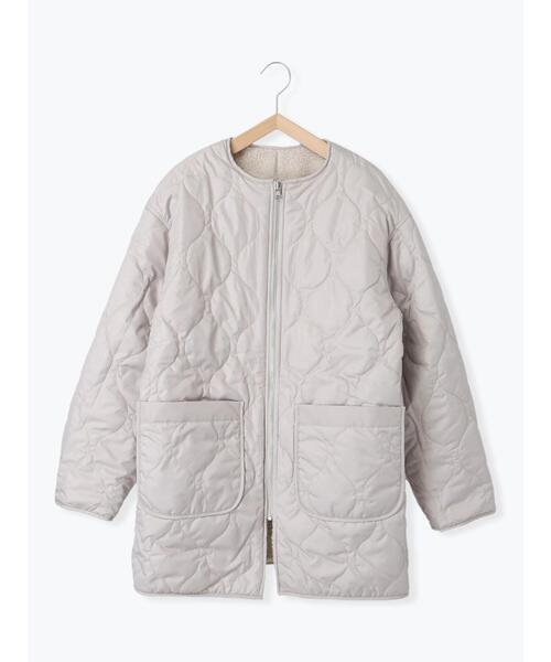 Samansa Mos2 blue（サマンサモスモスブルー）の「ボア×キルトリバーシブルコート（ブルゾン・レディース・グレー/ブラック/キナリ・F）」の22枚目の写真