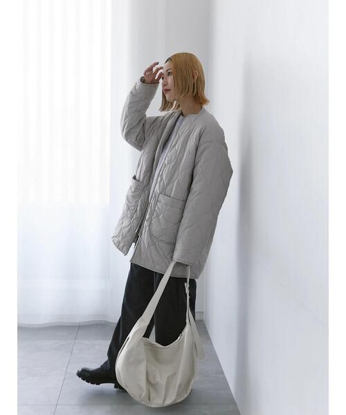 Samansa Mos2 blue（サマンサモスモスブルー）の「ボア×キルトリバーシブルコート（ブルゾン・レディース・グレー/ブラック/キナリ・F）」の10枚目の写真