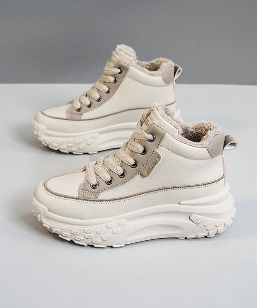 Miniministore（ミニミニストア）の「裏起毛 厚底スニーカー ハイカット韓国風（スニーカー・レディース・ブラウン/ベージュ/ネイビー・22.5cm/23.0cm/23.5cm/24.0cm/24.5cm）」の20枚目の写真
