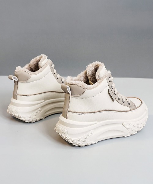 Miniministore（ミニミニストア）の「裏起毛 厚底スニーカー ハイカット韓国風（スニーカー・レディース・ブラウン/ベージュ/ネイビー・22.5cm/23.0cm/23.5cm/24.0cm/24.5cm）」の21枚目の写真