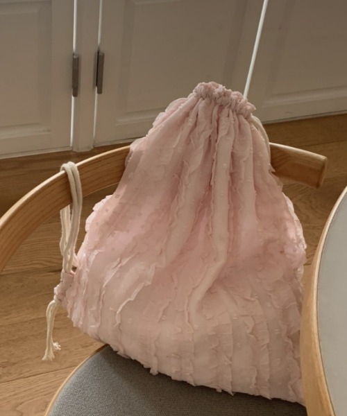 LAC-VERT（ラック・ヴェール）の「ガーリーフリルナップサック（バックパック/リュック・レディース・ピンク/アイボリー・FREE）」の14枚目の写真