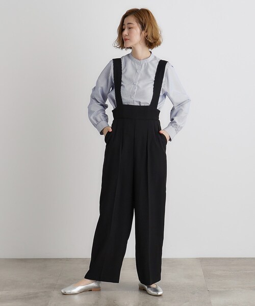 grove（グローブ）の「ハイウエストサロペット（サロペット/オーバーオール・レディース・ライトベージュ/ブラック/オリーブ・02/03/01/04/05）」の7枚目の写真