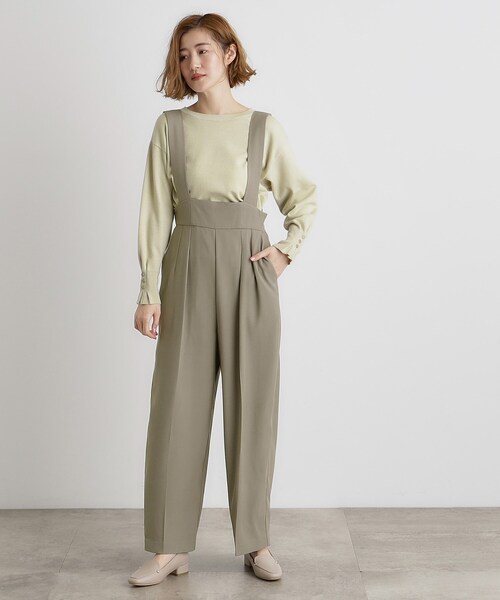 grove（グローブ）の「ハイウエストサロペット（サロペット/オーバーオール・レディース・ライトベージュ/ブラック/オリーブ・02/03/01/04/05）」の11枚目の写真