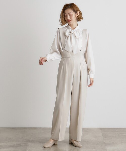 grove（グローブ）の「ハイウエストサロペット（サロペット/オーバーオール・レディース・ライトベージュ/ブラック/オリーブ・02/03/01/04/05）」の15枚目の写真