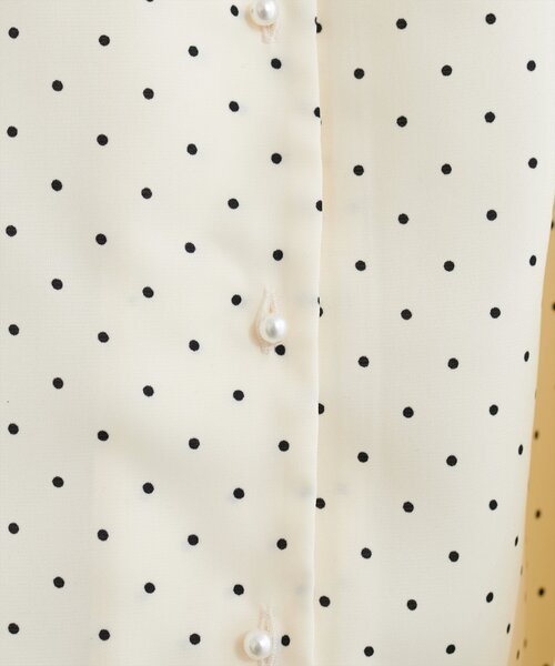 natural couture(ナチュラルクチュール)の「【WEB限定】プチプラちびパールとろみブラウス(シャツ/ブラウス・レディース・アイボリー/ドット/チャコールグレー/サックスブルー/ピンクベージュ/グレイッシュベージュ・FREE)」の20枚目の写真