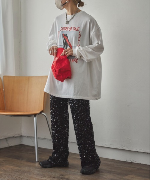 feepur by saya（フェピュールバイサヤ）の「カラーロゴフォトロンTee（Tシャツ/カットソー・レディース・ホワイト/ホワイト系その他/ライトグレー系/ライトグレー・MEDIUM）」の6枚目の写真