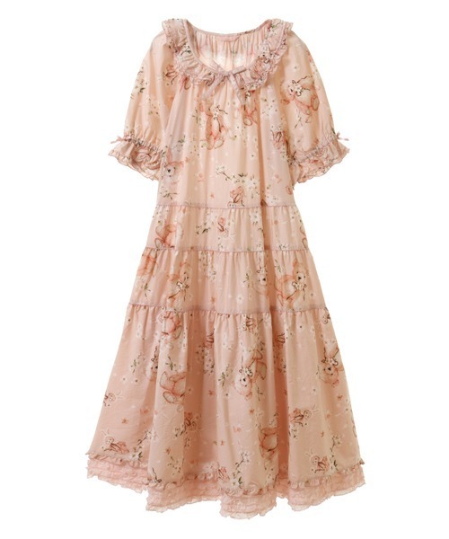 新品未使用　タグ付き　ピンクハウス　桜テディ　ミディワンピース PINK HOUSE（ピンクハウス）の「桜Teddyプリントミディ