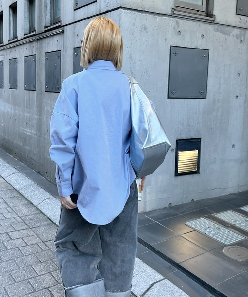 ABYS（アビス）の「ワンポイント刺繍BIGシャツ（シャツ/ブラウス・レディース・ホワイト/ブルー/ライトイエロー・MEDIUM/LARGE）」の22枚目の写真