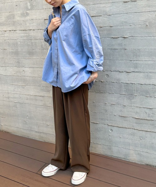 ABYS（アビス）の「ワンポイント刺繍BIGシャツ（シャツ/ブラウス・レディース・ホワイト/ブルー/ライトイエロー・MEDIUM/LARGE）」の18枚目の写真