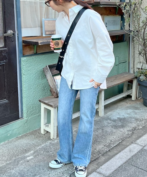 ABYS（アビス）の「ワンポイント刺繍BIGシャツ（シャツ/ブラウス・レディース・ホワイト/ブルー/ライトイエロー・MEDIUM/LARGE）」の13枚目の写真