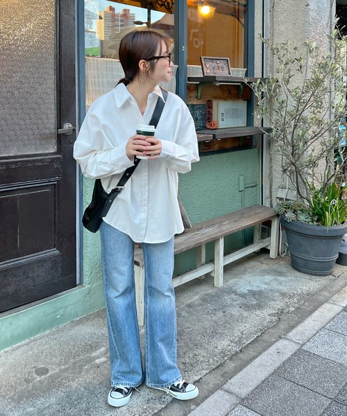 ABYS（アビス）の「ワンポイント刺繍BIGシャツ（シャツ/ブラウス・レディース・ホワイト/ブルー/ライトイエロー・MEDIUM/LARGE）」の11枚目の写真