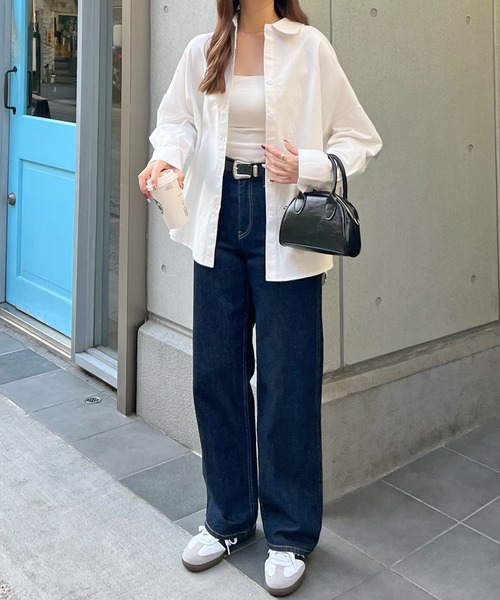 ABYS（アビス）の「ワンポイント刺繍BIGシャツ（シャツ/ブラウス・レディース・ホワイト/ブルー/ライトイエロー・MEDIUM/LARGE）」の7枚目の写真