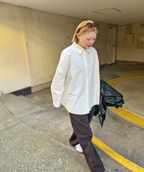 ABYS（アビス）の「ワンポイント刺繍BIGシャツ（シャツ/ブラウス・レディース・ホワイト/ブルー/ライトイエロー・MEDIUM/LARGE）」の9枚目の写真