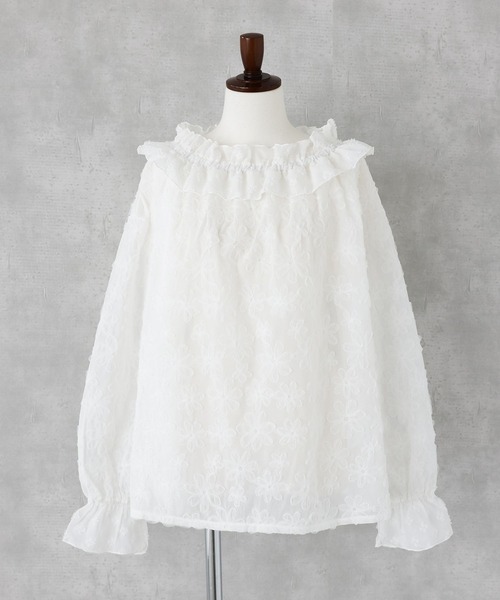 somari imagination(ソマリ イマジネーション)の「『チュールテープフラワー刺繍シアーブラウス』(シャツ/ブラウス・レディース・ブラック/オフホワイト・2/1)」の12枚目の写真