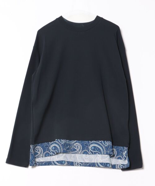 ZUCCa（ズッカ）の「ペイズリードッキング / カットソー / (O)（Tシャツ/カットソー・メンズ・ホワイト/ブラック/ネイビー・M size）」の3枚目の写真