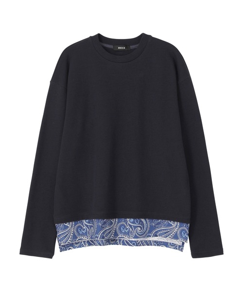 ZUCCa（ズッカ）の「ペイズリードッキング / カットソー / (O)（Tシャツ/カットソー・メンズ・ホワイト/ブラック/ネイビー・M size）」の9枚目の写真