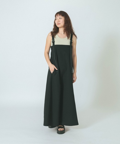 THOUSAND MILE（サウザンドマイル）の「(THOUSAND MILExGENE HEAVENS)ZIP FRONT SUSPENDER JUMPER SKIRT DRESS（ワンピース・レディース・ブラック/カーキ・ONE SIZE）」の16枚目の写真