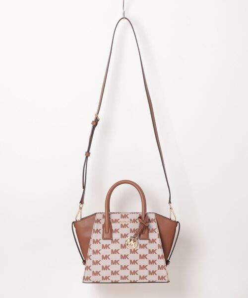 MICHAEL KORS(マイケルコース)の「AVRIL ジャカード サッチェル スモール - MKシグネチャー(ハンドバッグ・レディース・ブラウン系・FREE)」の8枚目の写真