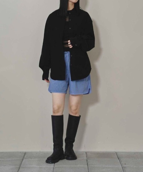 todayfulストライプハーフパンツ(チャコールグレー試着のみ) TODAYFUL Stripe Half Pants ストライプハーフパンツ/12520701