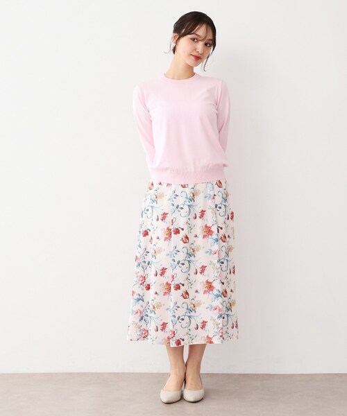 LAURA ASHLEY（ローラアシュレイ）の「【同素材アイテムあり】ソフトタッチ 無地カラーニット（ニット/セーター・レディース・ライトグレー/ピンク・38/40）」の8枚目の写真