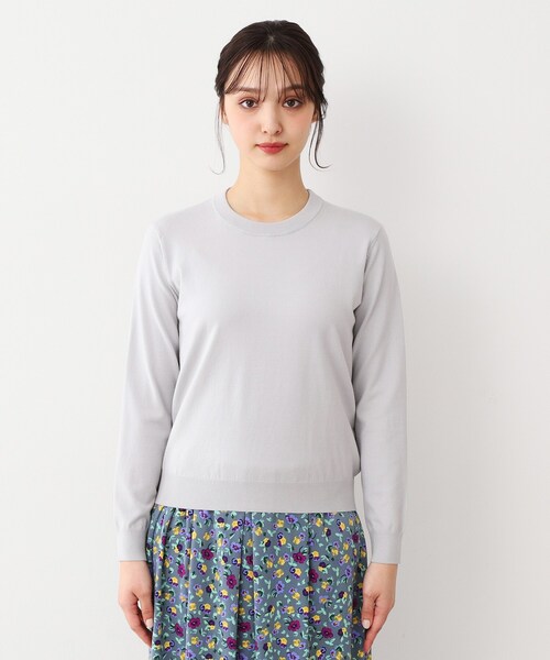LAURA ASHLEY（ローラアシュレイ）の「【同素材アイテムあり】ソフトタッチ 無地カラーニット（ニット/セーター・レディース・ライトグレー/ピンク・38/40）」の11枚目の写真