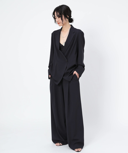 AP STUDIO（エーピーストゥディオ）の「SPWOOL パンツ（スラックス・レディース・ネイビー・38/36/34）」の4枚目の写真