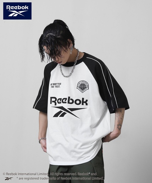 セール】【REEBOK】 ラグラン ゲーム Tシャツ / 半袖 / ロゴ刺繍