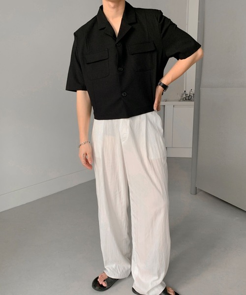 ASCLO（エジュクロ）の「【UNISEX】ASCLO／リネンクロップドジャケット（テーラードジャケット・レディース・ブラック/カーキ・FREE）」の14枚目の写真