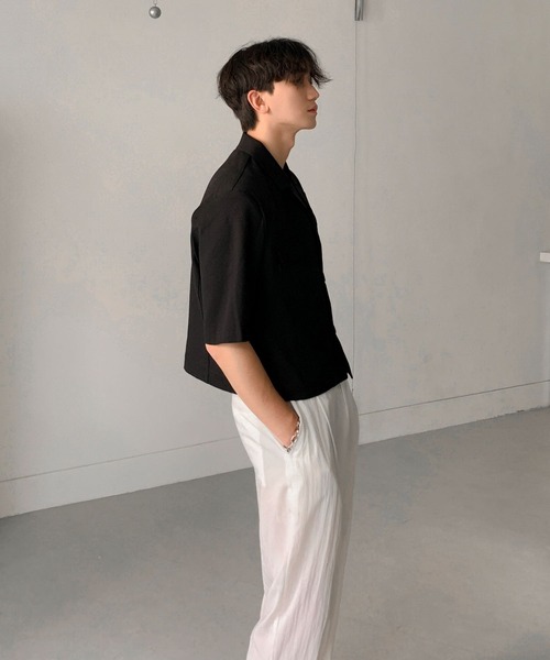 ASCLO（エジュクロ）の「【UNISEX】ASCLO／リネンクロップドジャケット（テーラードジャケット・レディース・ブラック/カーキ・FREE）」の18枚目の写真