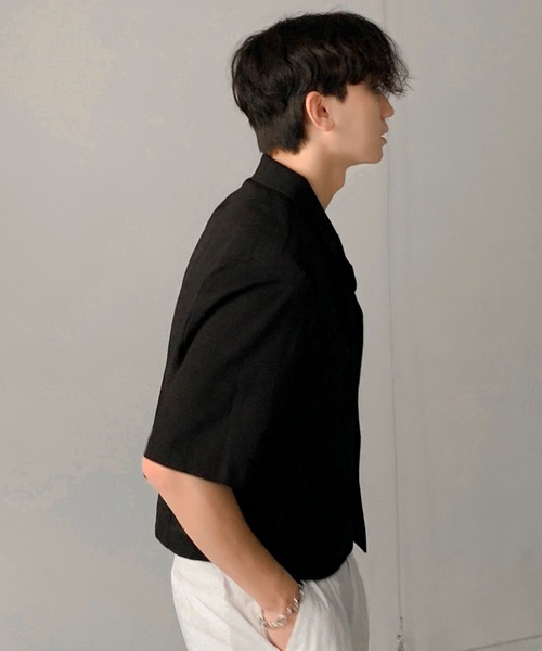 ASCLO（エジュクロ）の「【UNISEX】ASCLO／リネンクロップドジャケット（テーラードジャケット・レディース・ブラック/カーキ・FREE）」の20枚目の写真