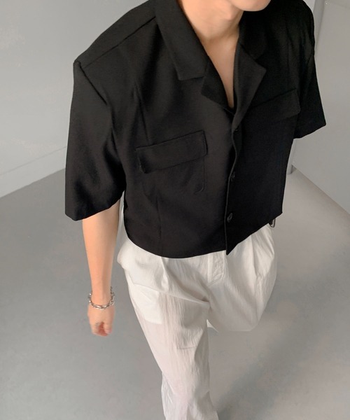 ASCLO（エジュクロ）の「【UNISEX】ASCLO／リネンクロップドジャケット（テーラードジャケット・レディース・ブラック/カーキ・FREE）」の22枚目の写真