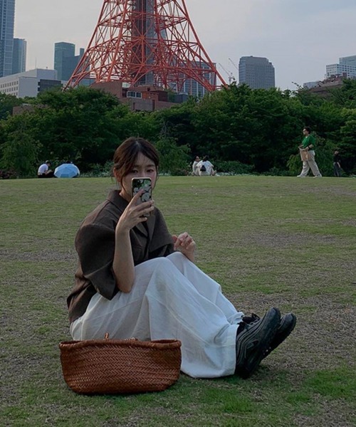 ASCLO（エジュクロ）の「【UNISEX】ASCLO／リネンクロップドジャケット（テーラードジャケット・レディース・ブラック/カーキ・FREE）」の9枚目の写真