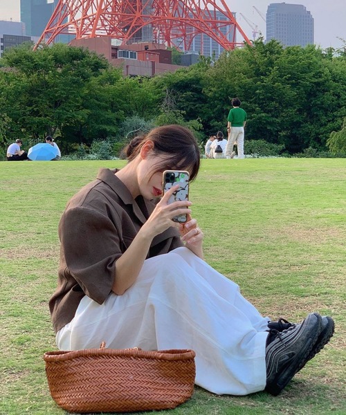 ASCLO（エジュクロ）の「【UNISEX】ASCLO／リネンクロップドジャケット（テーラードジャケット・レディース・ブラック/カーキ・FREE）」の11枚目の写真