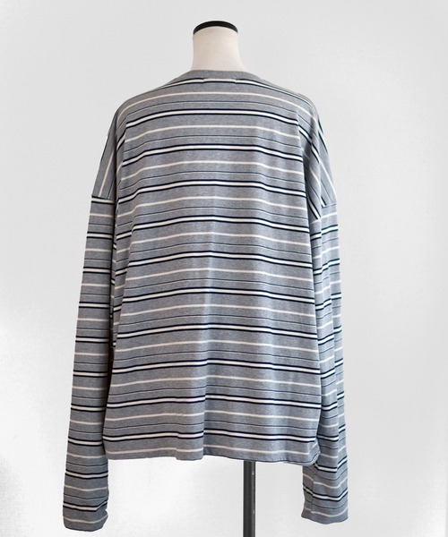 Marient（マリエント）の「マルチボーダーTOPS（Tシャツ/カットソー・レディース・グレー/ネイビー・FREE）」の13枚目の写真