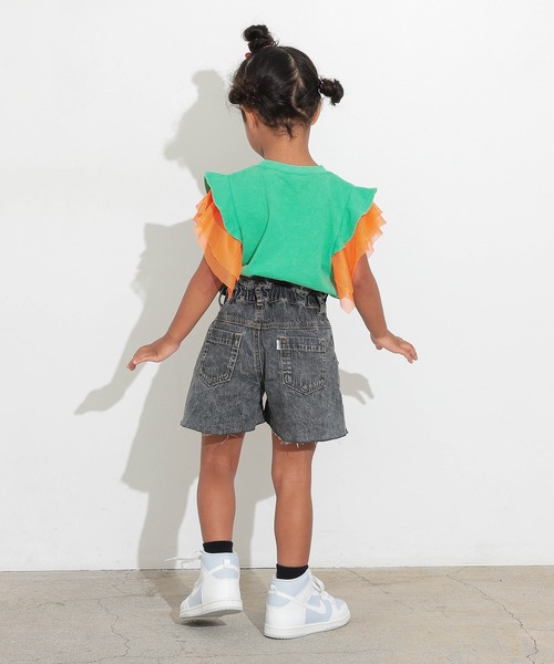 Ocean&Ground(オーシャン&グラウンド)の「デニムフレアショートパンツ(デニムパンツ・キッズ・ブラック/ブルー・120/110/100/90/140/130)」の5枚目の写真